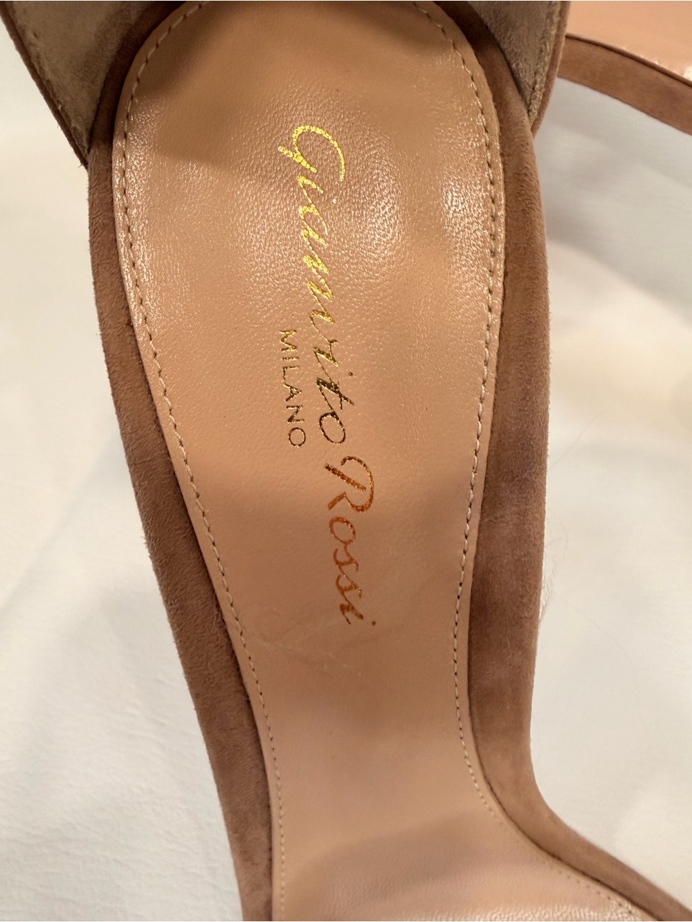 Gianvito Rossi PortofinoTan Suede Ankle-Strap Stiletto Sandals - Picture 10 of 16
